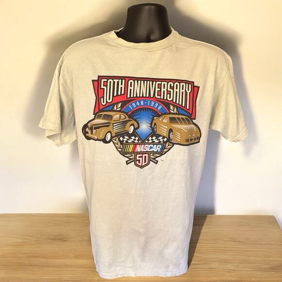 Vintage 1998 NASCAR 50th Anniversary Tultex T Shirt Sz Large Auto Racing - Picture 1 of 8